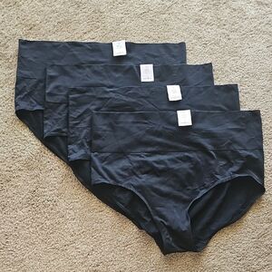 Women's Auden Seamless High-Rise Briefs Underwear Bundle Size 3X Black